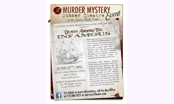 Murder Mystery Dinner Theatre: Death Aboard the Infamous