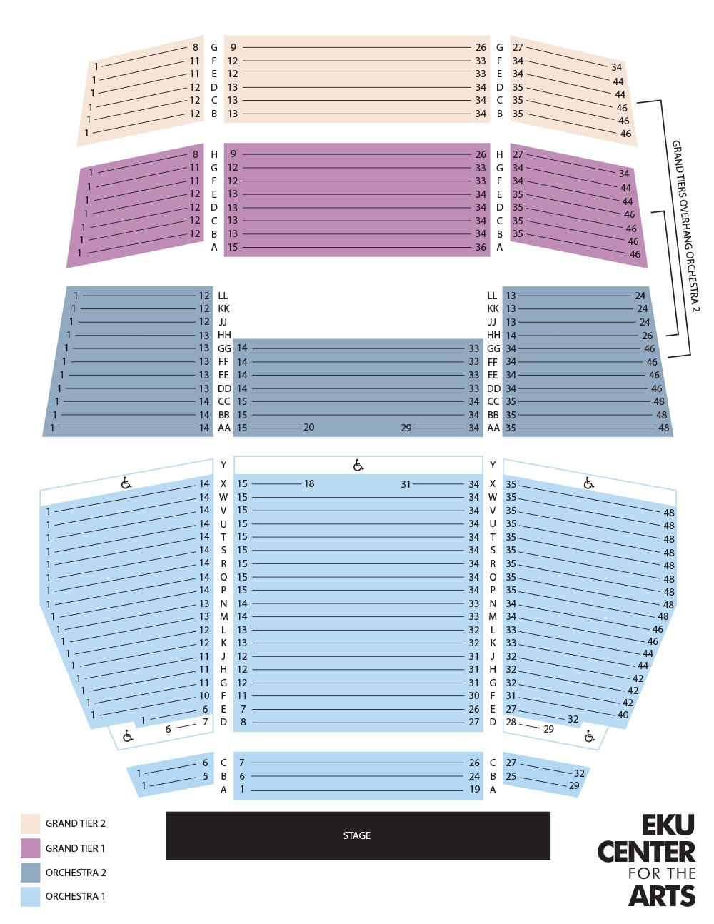 Shows & Tickets | Seating Chart | EKU Center for the Arts