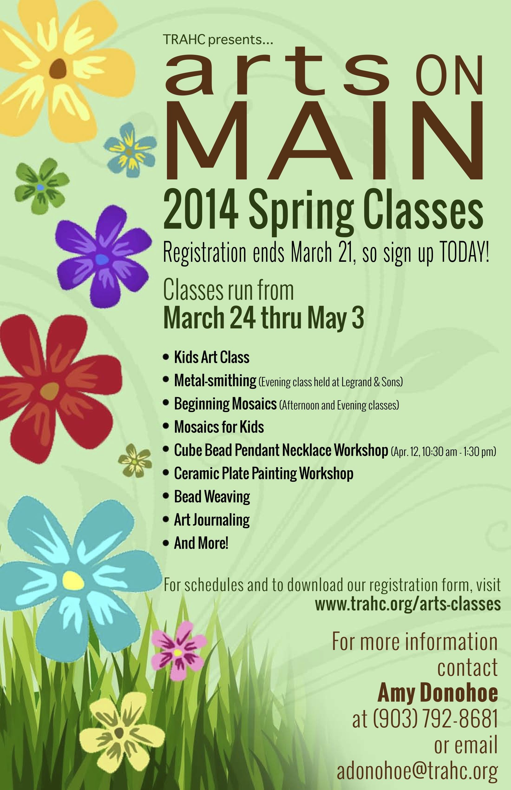 Arts on Main 2014 Spring Class Registration | Arts Classes - Adult ...